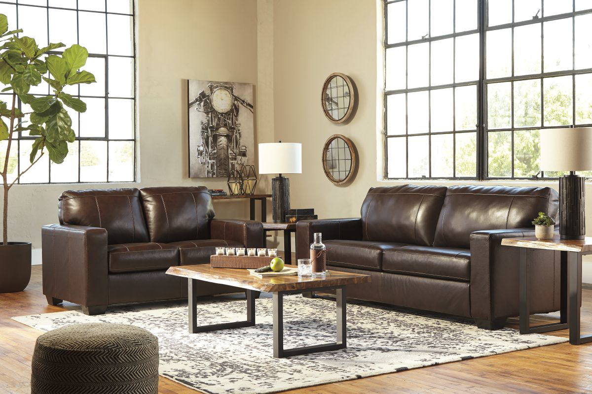 chocolate leather living room set