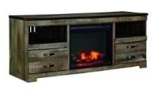 Picture of Trinell Large TV Stand with Fireplace