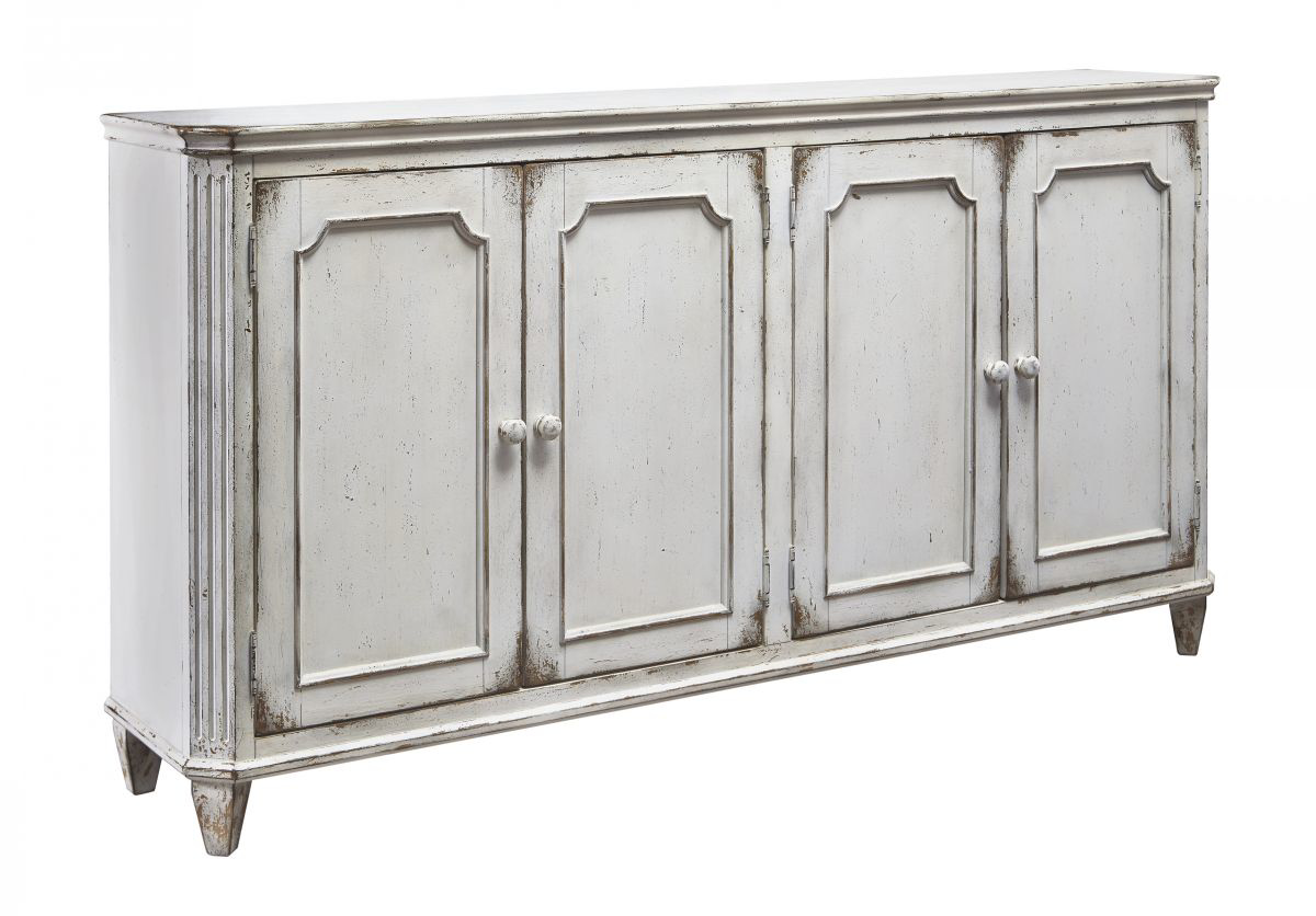 Mirimyn Antique White Door Accent Cabinet