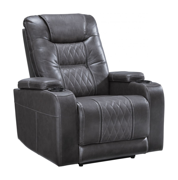 Picture of Composer Gray Power Recliner With Adjustable Headrest