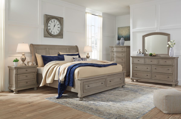 Lettner sleigh store bedroom set