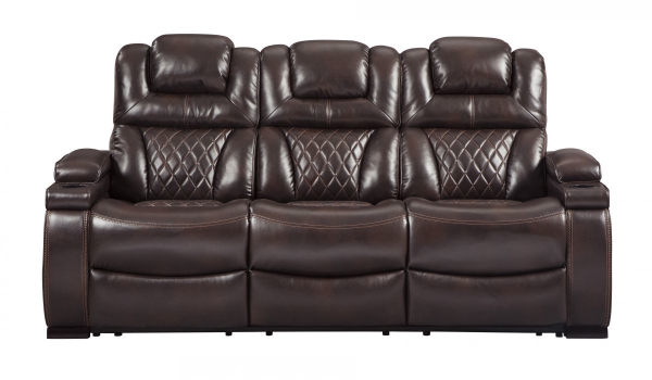 Picture of Warnerton Chocolate Power Reclining Sofa With Adjustable Headrest