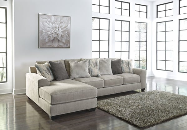 ardsley pewter 2 piece left arm facing sectional