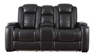 Picture of Party Time Midnight Power Reclining Loveseat With Adjustable Headrest