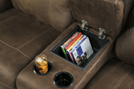 Picture of Austere Brown Reclining Loveseat with Console