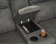Picture of Austere Gray Reclining Loveseat with Console