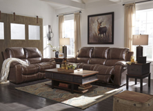 Picture of Rackingburg  Mahogany 2-Piece Leather Power Reclining Living Room Set
