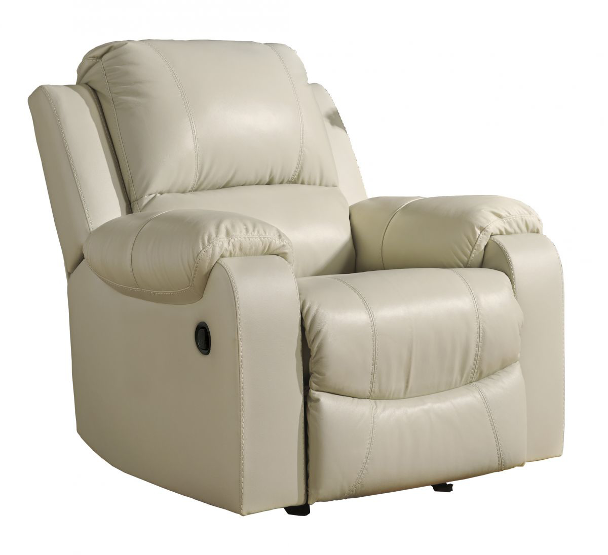 Rackingburg Cream Leather Rocker Recliner - Recliners | Furniture Deals ...