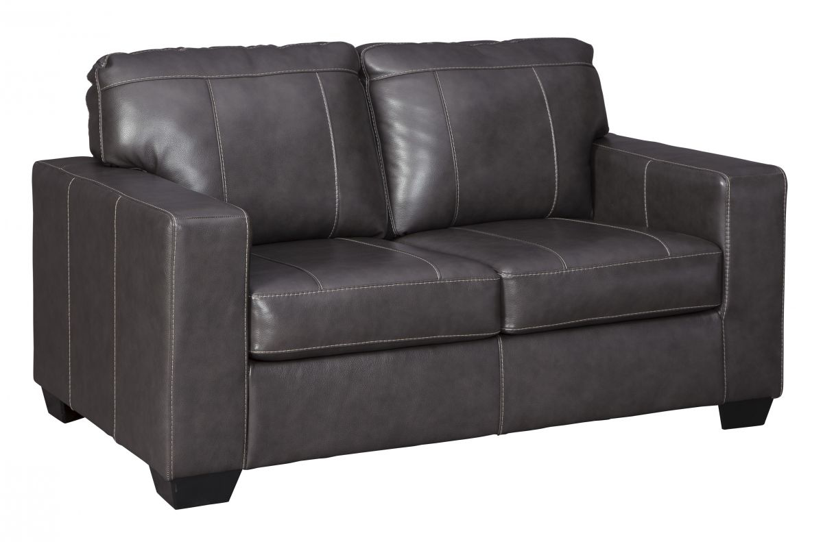 morelos gray italian leather sofa