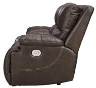 Picture of Ricmen Walnut Leather Power Reclining Loveseat/Adjustable Headrest