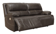 Picture of Ricmen Walnut Leather Power Reclining Sofa with Adjustable Headrest
