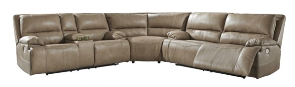 Picture of Ricmen Putty 3-Piece Leather Power Reclining Sectional