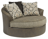 Picture of Abalone Chocolate Oversized Swivel Accent Chair
