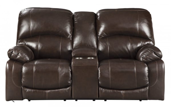 Picture of Hallstrung Chocolate Leather Power Reclining Loveseat
