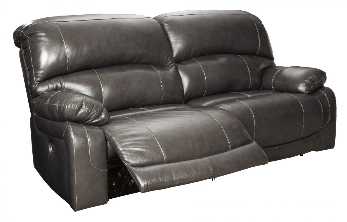 symmetry gray leather power reclining sofa