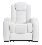 Picture of Party Time Power Recliner With Adjustable Headrest-White