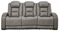 Picture of The Man-Den Gray Power Reclining Sofa With Adjustable Headrest