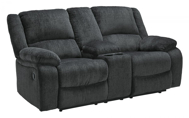 Picture of Draycoll Slate Reclining Loveseat with Console