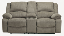 Picture of Draycoll Pewter Power Loveseat with Console