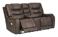 Picture of Yacolt Walnut Power Reclining Loveseat With Consol