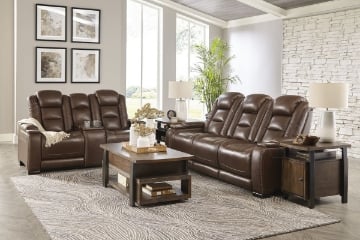 Picture of The Man-Den Mahogany 2-Piece Power Living Room Set
