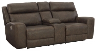 Picture of Roman Leather Power Reclining Loveseat With Console