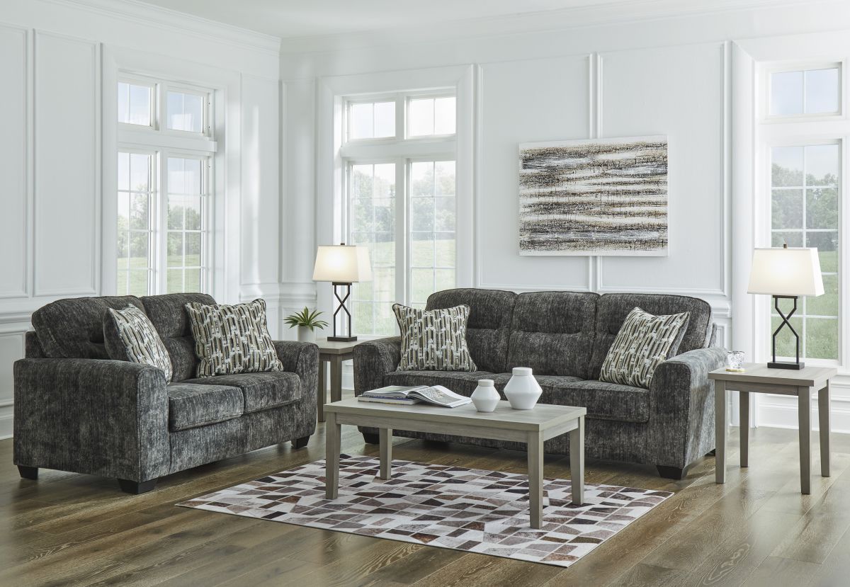 Lonoke Gunmetal 2-Piece Living Room Set