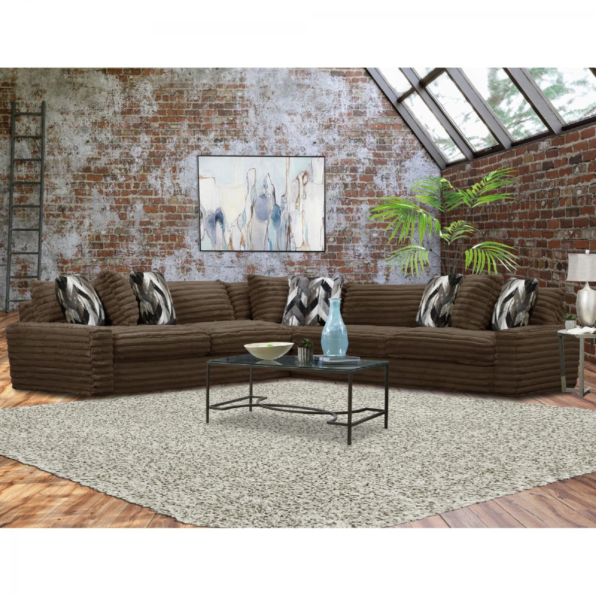 Serene Chocolate 3-Piece Sectional - Sectionals | Furniture Deals Online