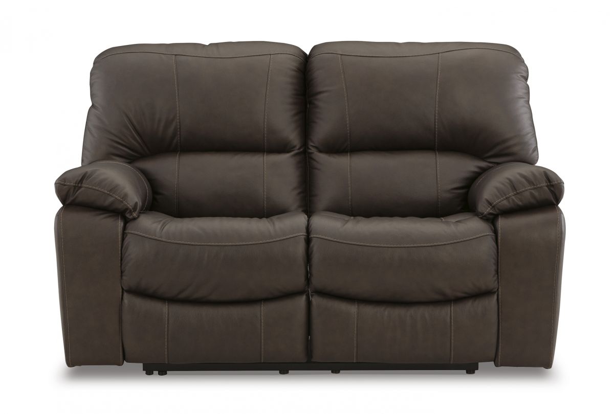 Leesworth Brown Leather Power Reclining Loveseat