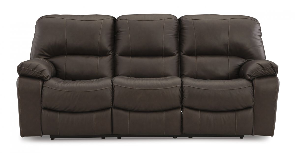 Leesworth Brown Leather Power Reclining Sofa