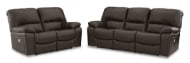 Picture of Leesworth Brown 2-Piece Leather Power Living Room Set