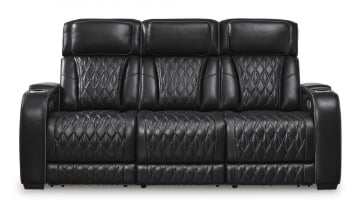 Picture of Boyington Black Leather Power Sofa