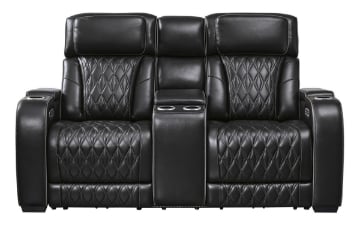 Picture of Boyington Black Leather Power Loveseat