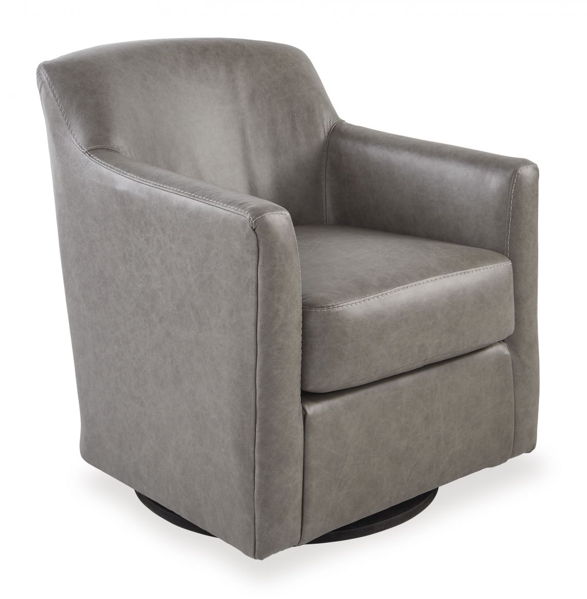 Bradney Leather Swivel Accent Chair