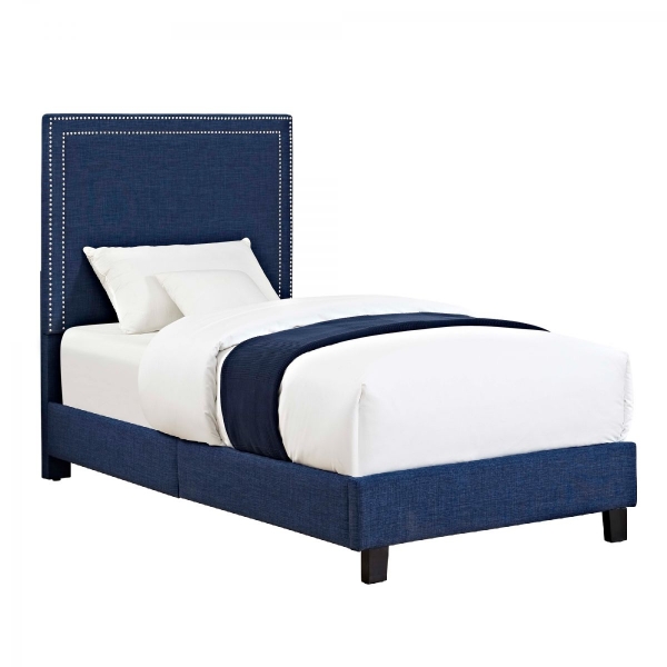 Picture of Erica Blue Twin Upholstered Bed