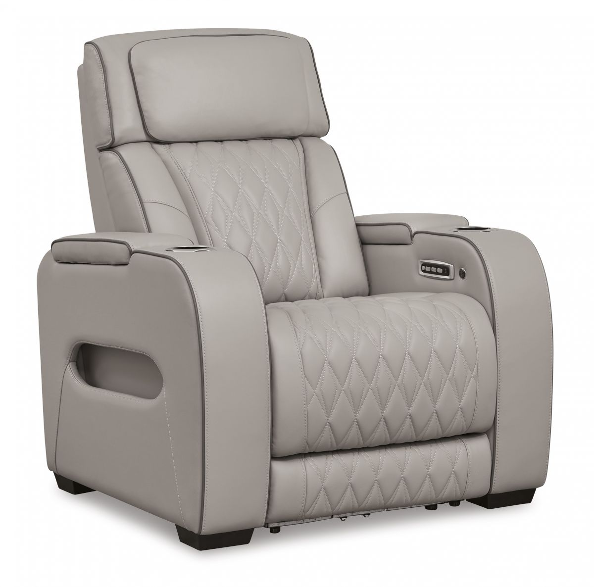 Boyington Gray Leather Power Recliner