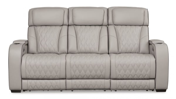 Picture of Boyington Gray Leather Power Sofa