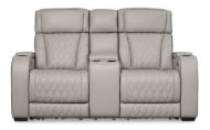 Picture of Boyington Gray Leather Power Loveseat