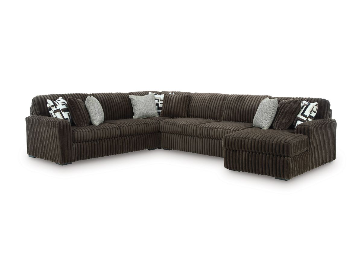 Midnight Chocolate 4-Piece Right Arm Facing Sectional