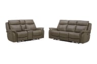 Picture of Grant Cobblestone 2-Piece Leather Living Room Set