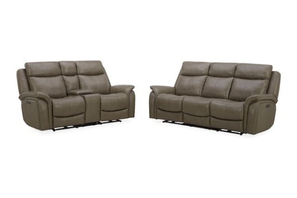 Picture of Grant Cobblestone 2-Piece Leather Living Room Set
