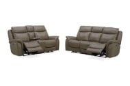 Picture of Grant Cobblestone 2-Piece Leather Living Room Set