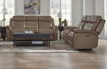 Picture of Grant Sand Leather 2-Piece Living Room Set