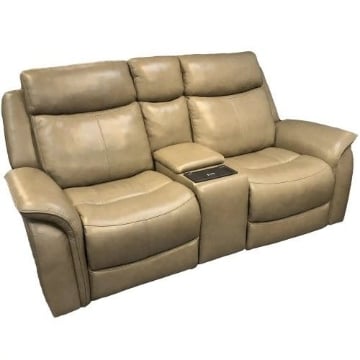 Picture of Grant Sand Leather Power Loveseat
