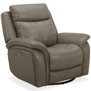 Picture of Grant Cobblestone Leather Power Glider Recliner