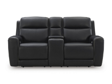 Picture of Bailey Onyx Leather Power Loveseat