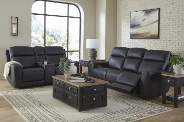 Picture of Bailey Onyx Leather 2-Piece Power Living Room Set
