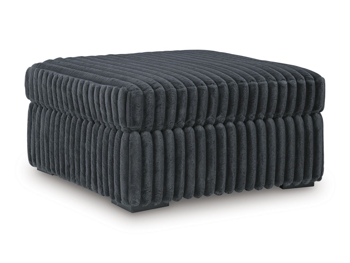 Midnight Gunmetal Oversized Accent Ottoman