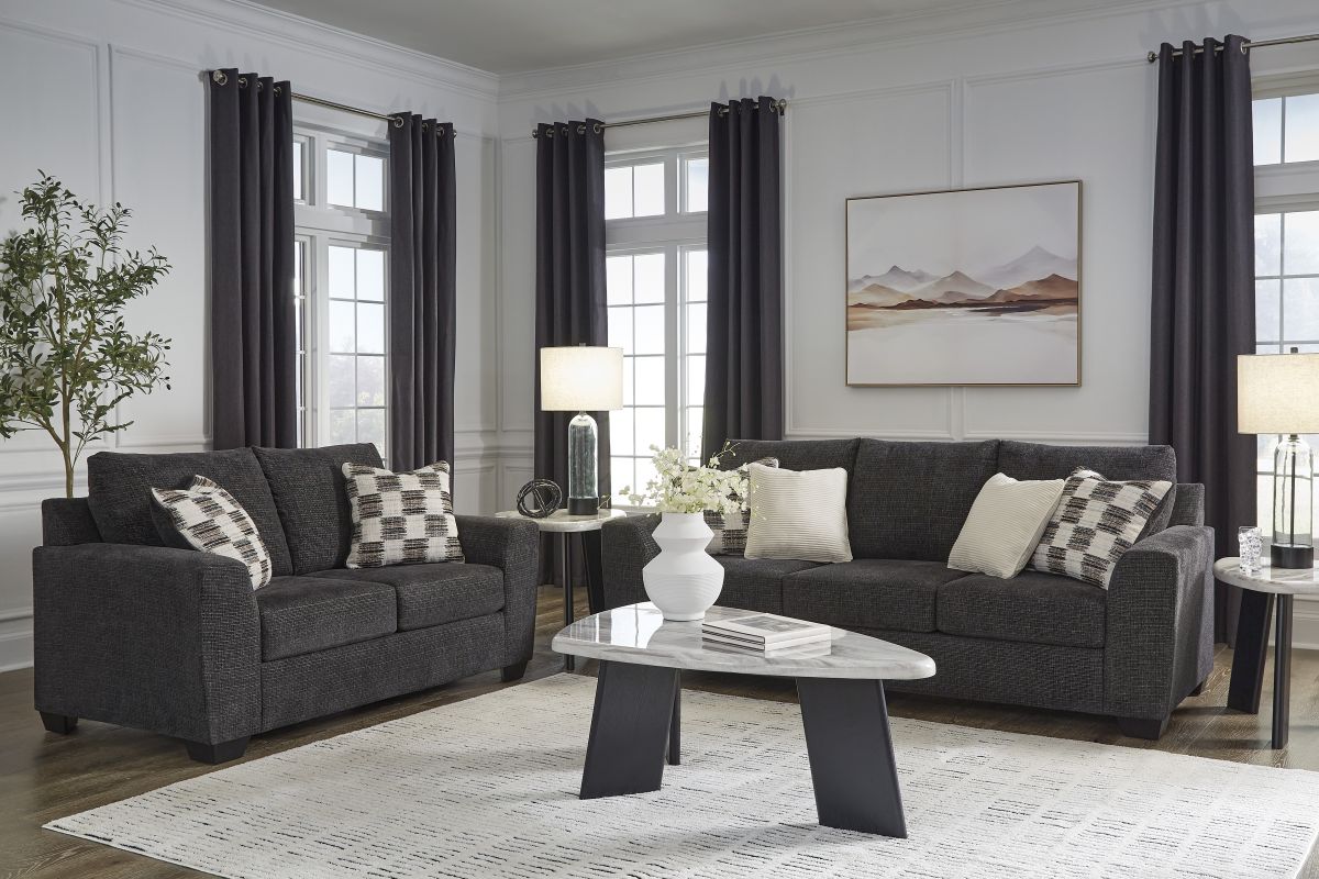 Warren Ebony 2-Piece Living Room Set