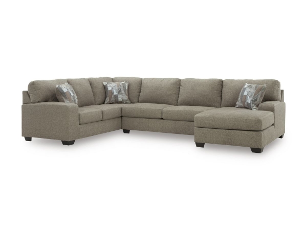 Picture of Wilshire Tan 3-Piece Right Arm Facing Sleeper Sectional